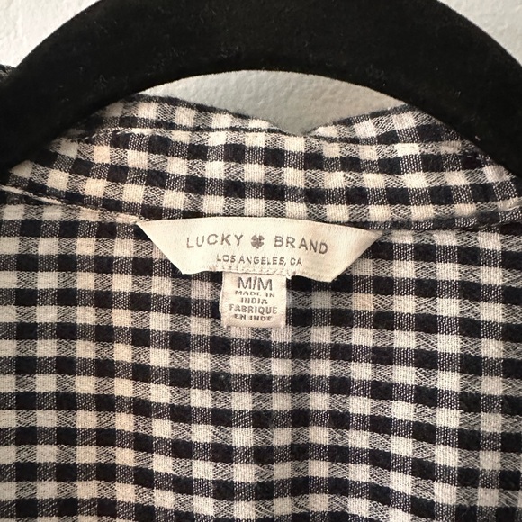 Lucky Brand | Black and White Checkered Button-Down Shirt - Picture 2 of 6